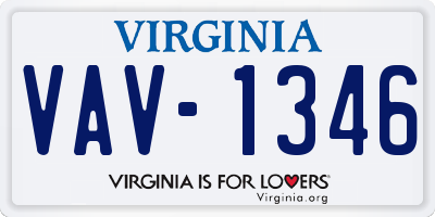 VA license plate VAV1346
