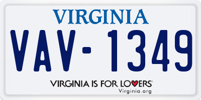 VA license plate VAV1349