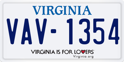 VA license plate VAV1354