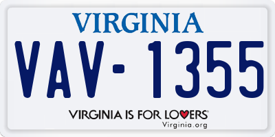 VA license plate VAV1355