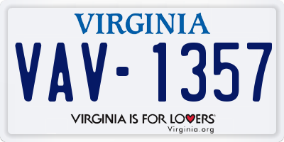 VA license plate VAV1357