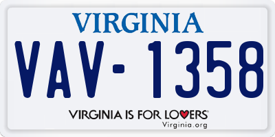 VA license plate VAV1358