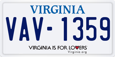 VA license plate VAV1359