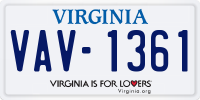 VA license plate VAV1361