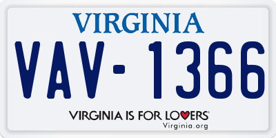 VA license plate VAV1366