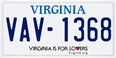 VA license plate VAV1368