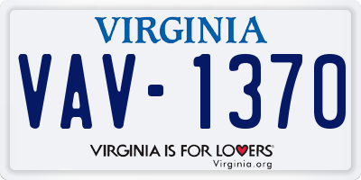 VA license plate VAV1370
