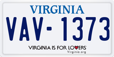 VA license plate VAV1373