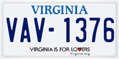 VA license plate VAV1376