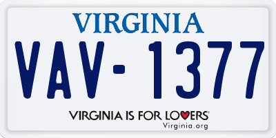 VA license plate VAV1377