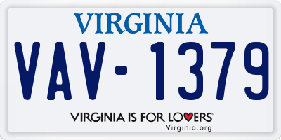 VA license plate VAV1379