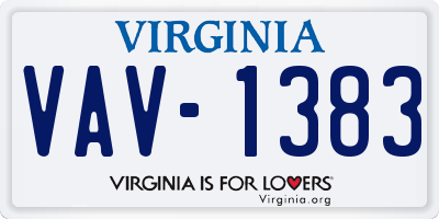 VA license plate VAV1383