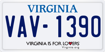 VA license plate VAV1390