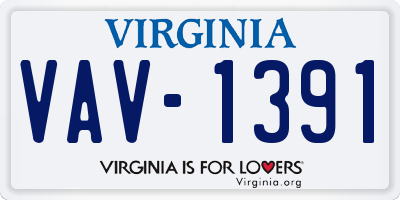 VA license plate VAV1391