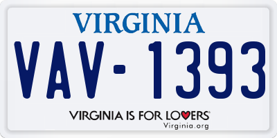 VA license plate VAV1393