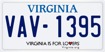 VA license plate VAV1395