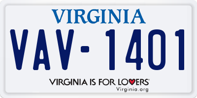 VA license plate VAV1401