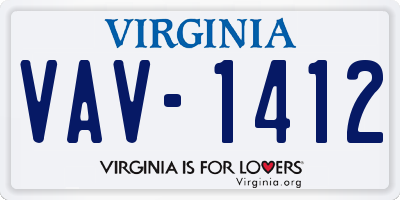 VA license plate VAV1412