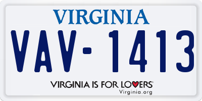 VA license plate VAV1413