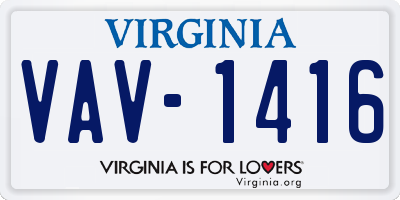 VA license plate VAV1416