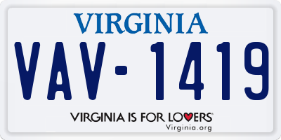 VA license plate VAV1419