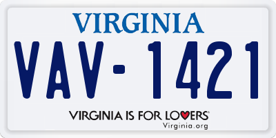 VA license plate VAV1421