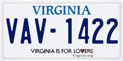 VA license plate VAV1422
