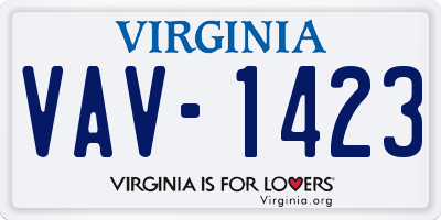 VA license plate VAV1423