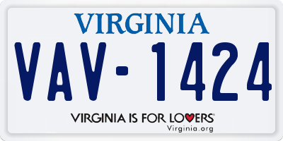 VA license plate VAV1424