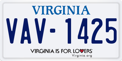 VA license plate VAV1425