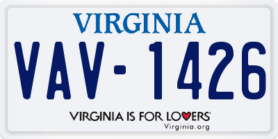 VA license plate VAV1426