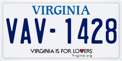 VA license plate VAV1428