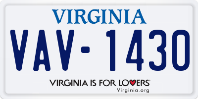 VA license plate VAV1430