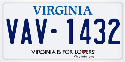 VA license plate VAV1432