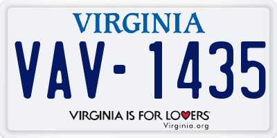 VA license plate VAV1435