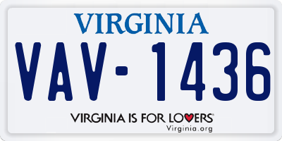 VA license plate VAV1436