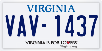 VA license plate VAV1437