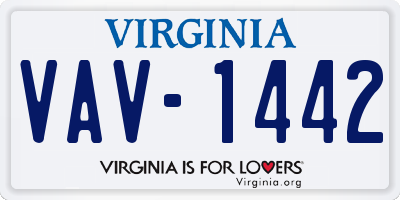 VA license plate VAV1442