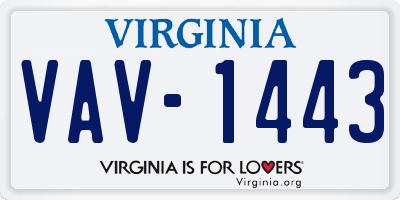 VA license plate VAV1443