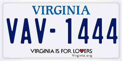VA license plate VAV1444