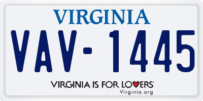 VA license plate VAV1445