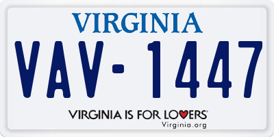 VA license plate VAV1447