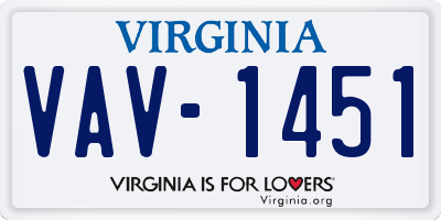 VA license plate VAV1451