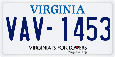 VA license plate VAV1453