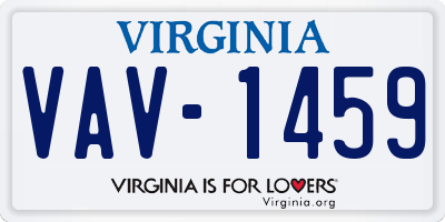 VA license plate VAV1459