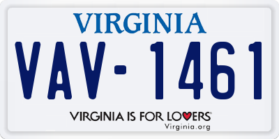 VA license plate VAV1461