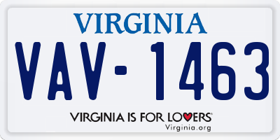 VA license plate VAV1463