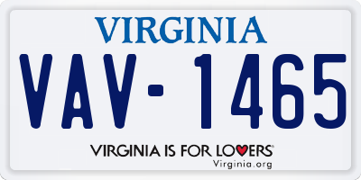 VA license plate VAV1465