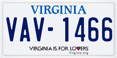 VA license plate VAV1466