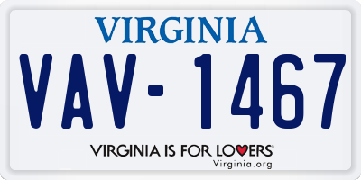 VA license plate VAV1467